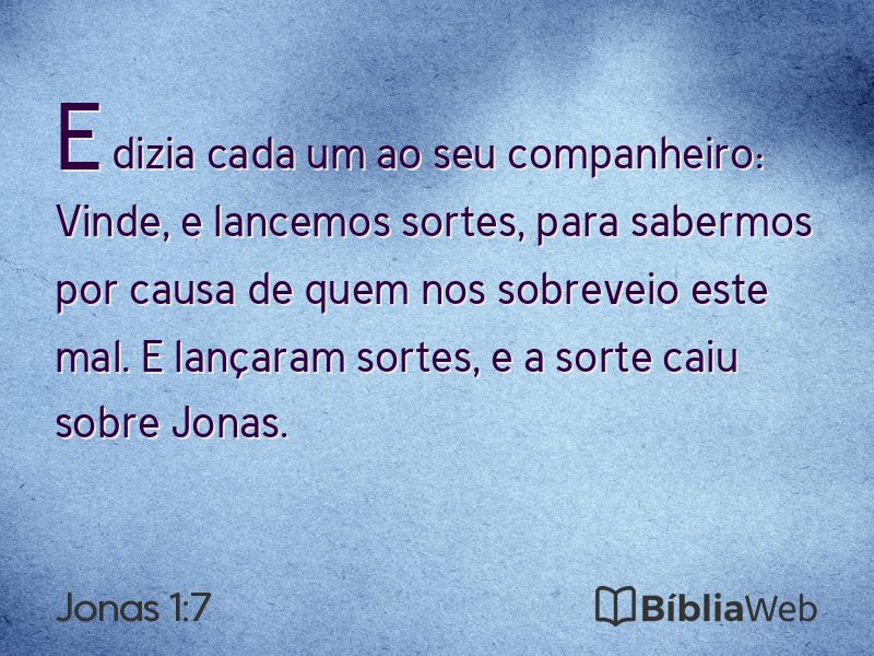 Jonas 1:7 em imagem para compartilhar