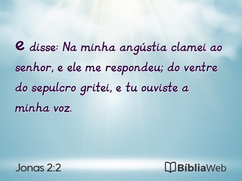 Jonas 2:2 em imagem para compartilhar