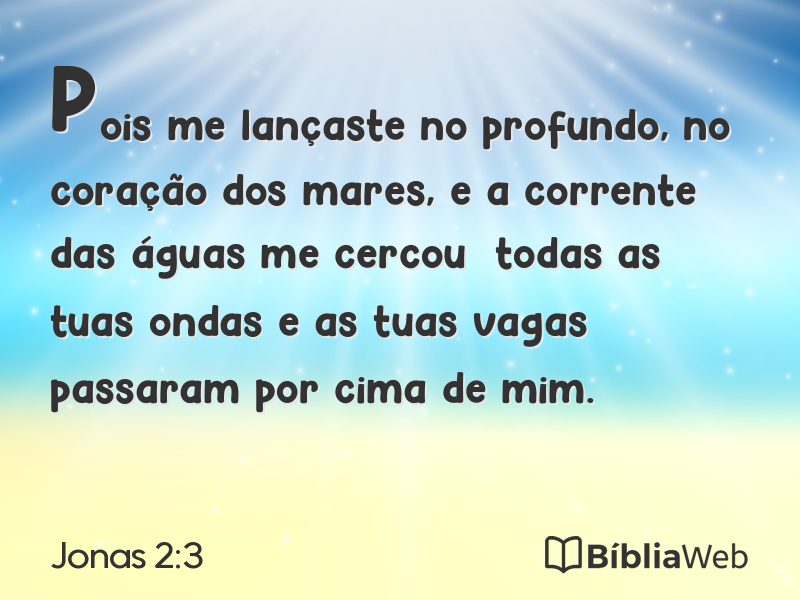 Jonas 2:3 em imagem para compartilhar