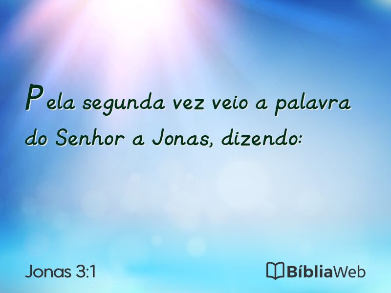 Jonas 3:1 em imagem para compartilhar