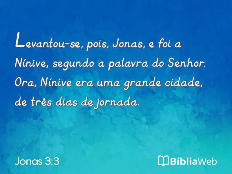 Jonas 3:3 em imagem para compartilhar