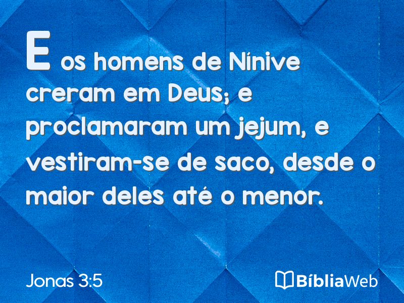 Jonas 3:5 em imagem para compartilhar