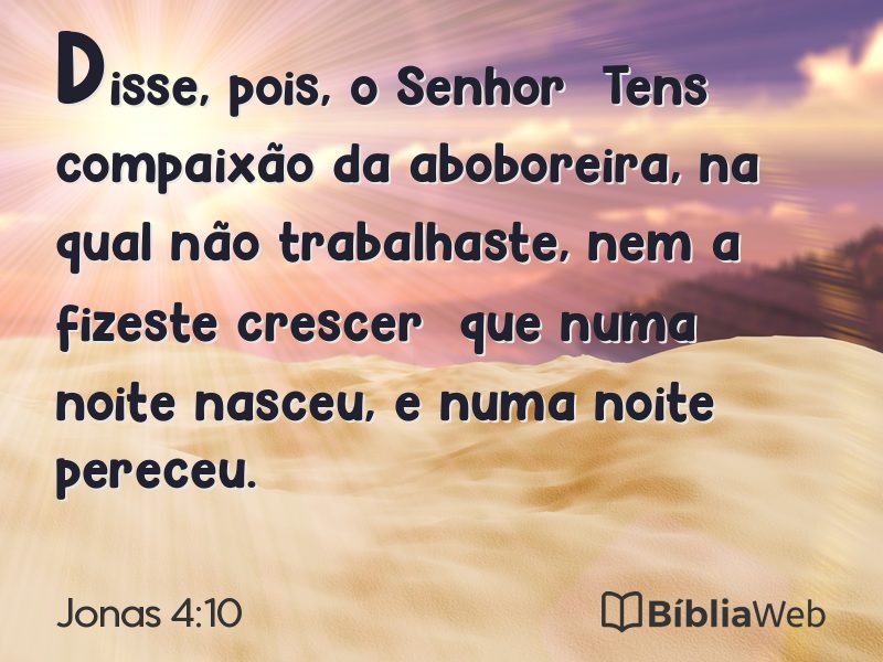 Jonas 4:10 em imagem para compartilhar