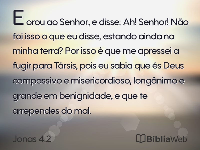 Jonas 4:2 em imagem para compartilhar