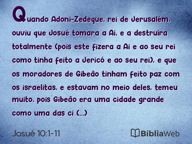 Josué 10:1-11 em imagem para compartilhar