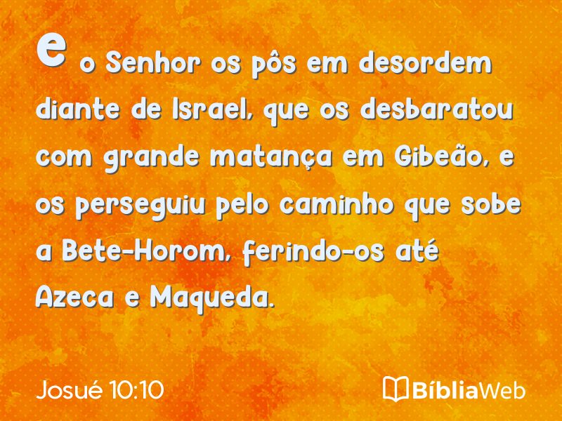Josué 10:10 em imagem para compartilhar