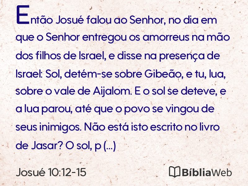 Josué 10:12-15 em imagem para compartilhar