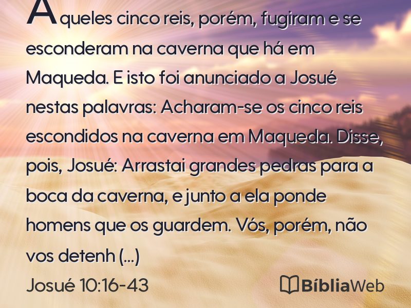 Josué 10:16-43 em imagem para compartilhar