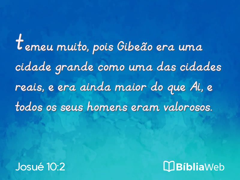 Josué 10:2 em imagem para compartilhar