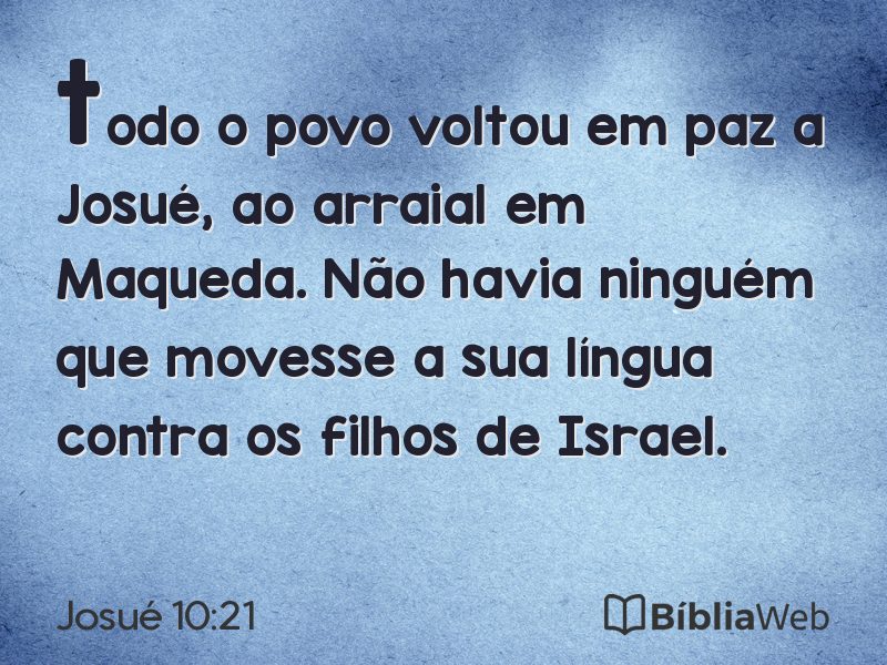 Josué 10:21 em imagem para compartilhar
