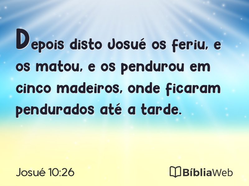Josué 10:26 em imagem para compartilhar
