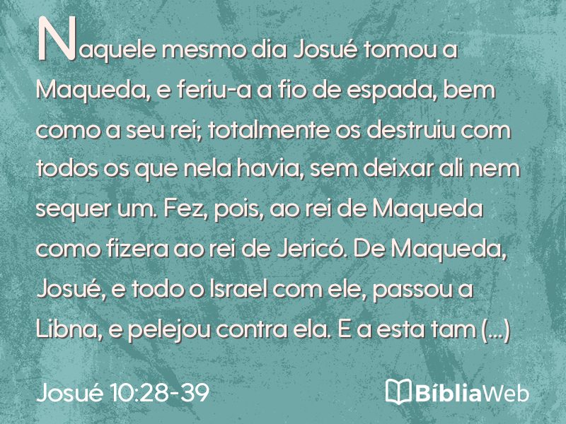 Josué 10:28-39 em imagem para compartilhar