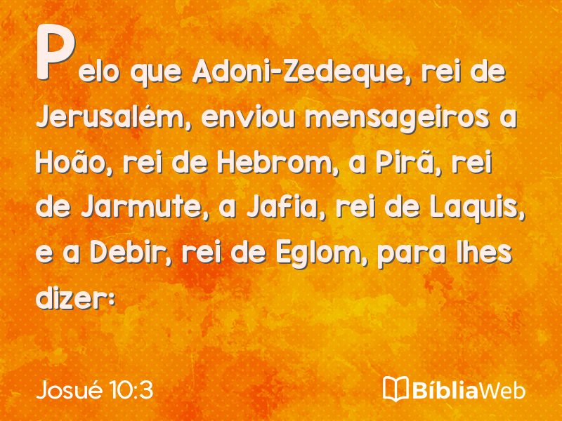 Josué 10:3 em imagem para compartilhar