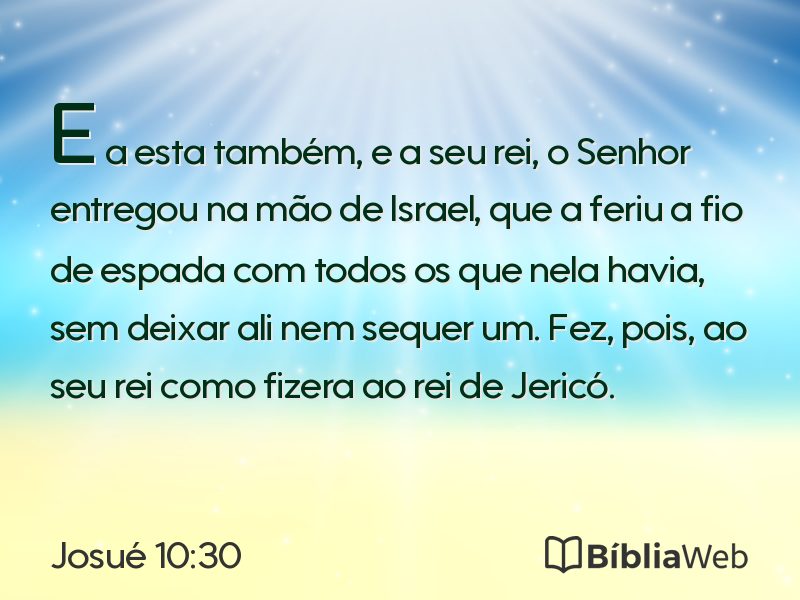 Josué 10:30 em imagem para compartilhar