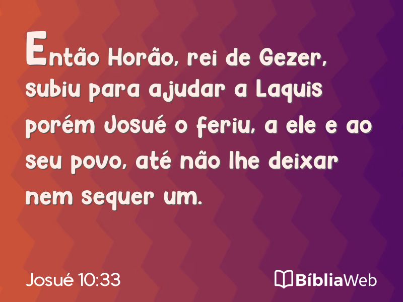 Josué 10:33 em imagem para compartilhar