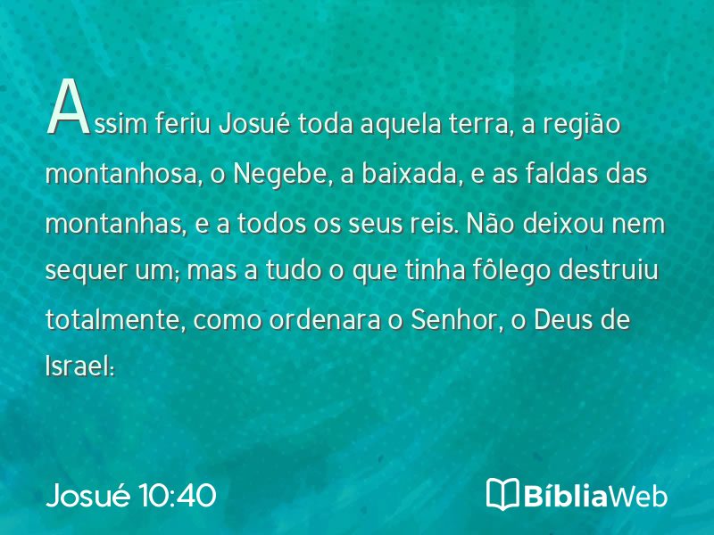 Josué 10:40 em imagem para compartilhar