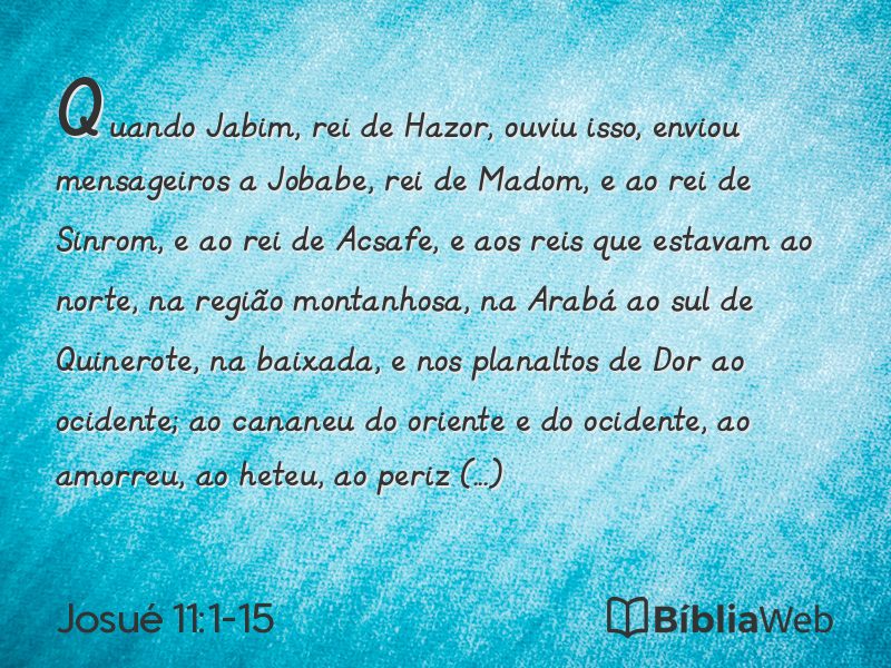 Josué 11:1-15 em imagem para compartilhar