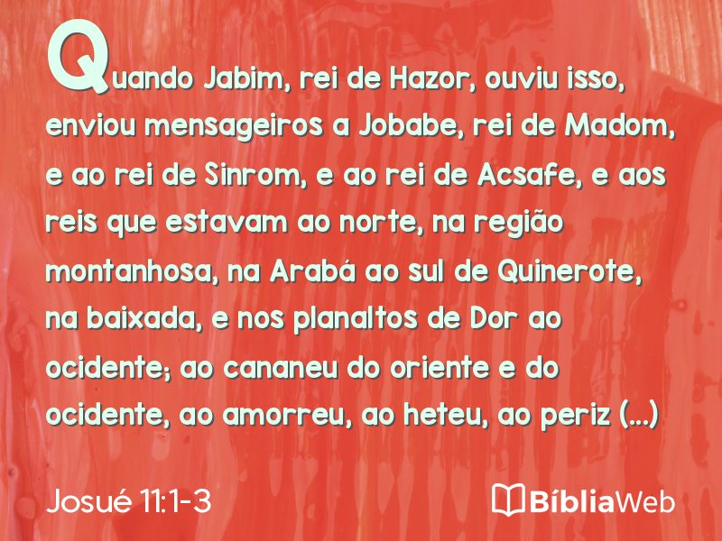 Josué 11:1-3 em imagem para compartilhar