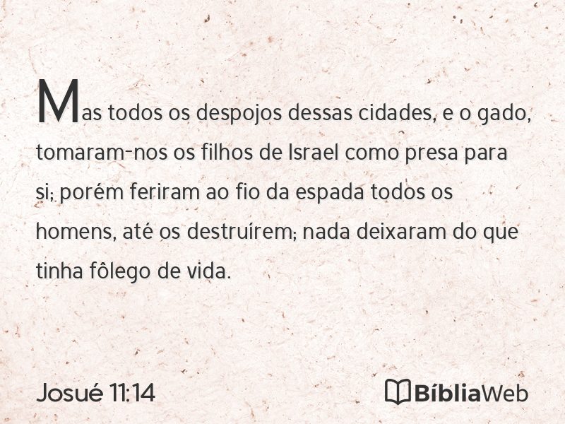 Josué 11:14 em imagem para compartilhar