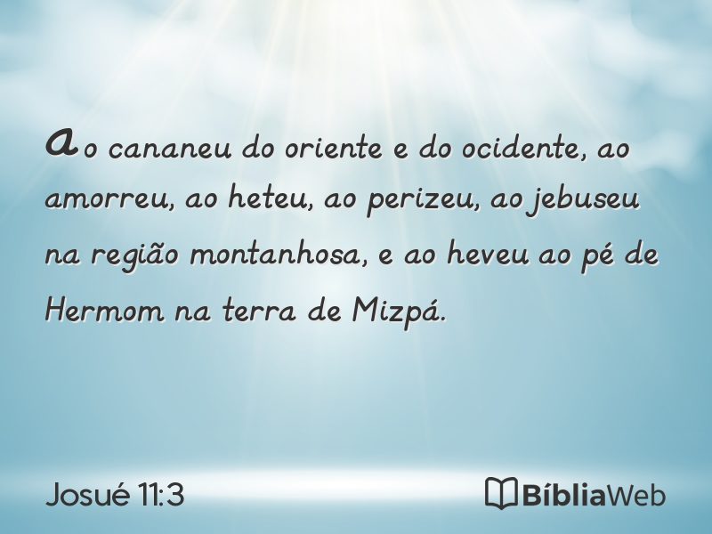 Josué 11:3 em imagem para compartilhar
