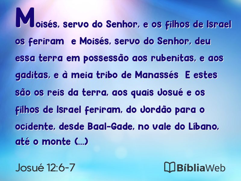 Josué 12:6-7 em imagem para compartilhar