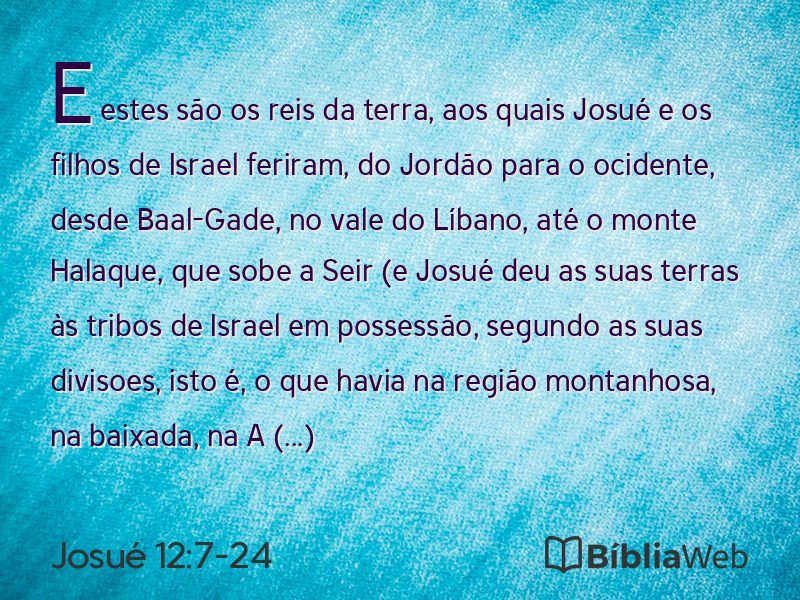 Josué 12:7-24 em imagem para compartilhar