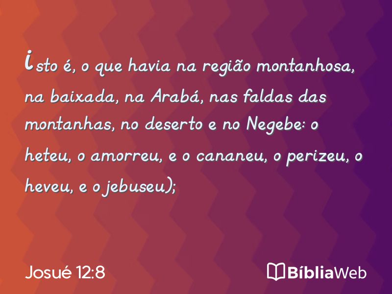 Josué 12:8 em imagem para compartilhar