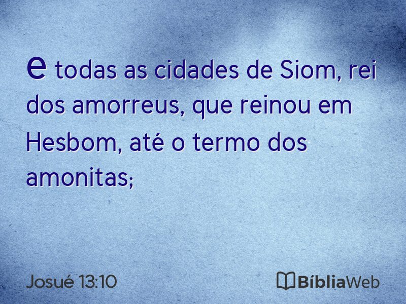 Josué 13:10 em imagem para compartilhar