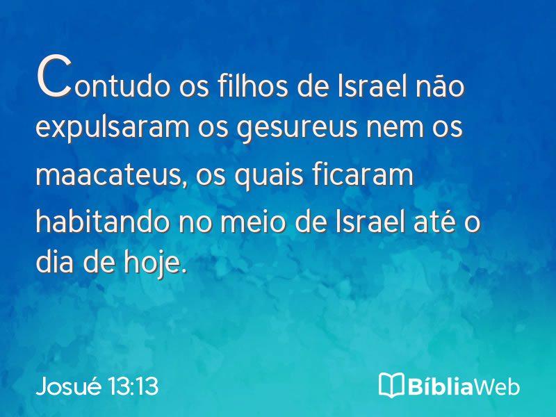 Josué 13:13 em imagem para compartilhar