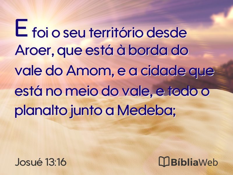 Josué 13:16 em imagem para compartilhar