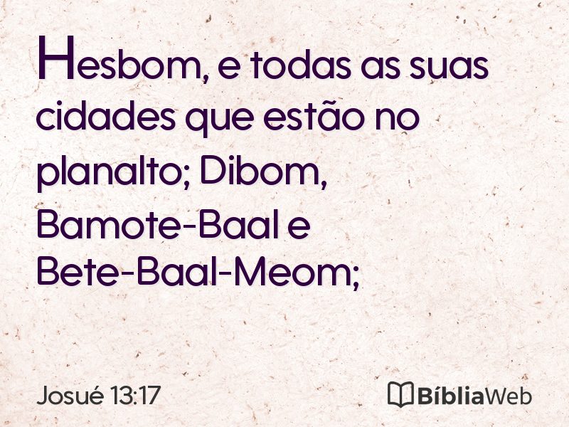 Josué 13:17 em imagem para compartilhar