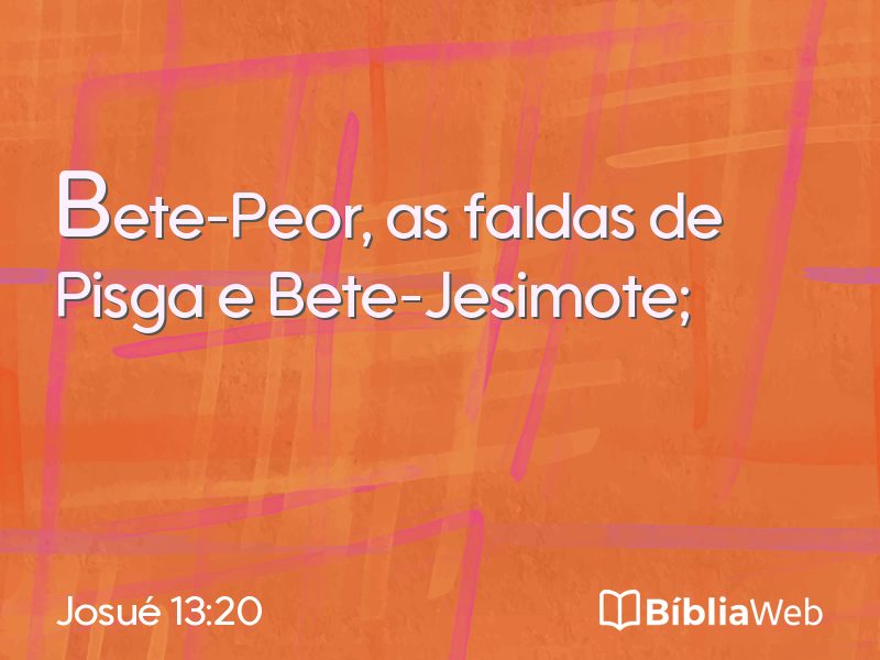 Josué 13:20 em imagem para compartilhar