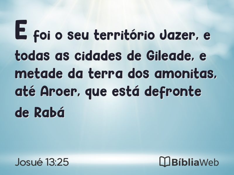 Josué 13:25 em imagem para compartilhar