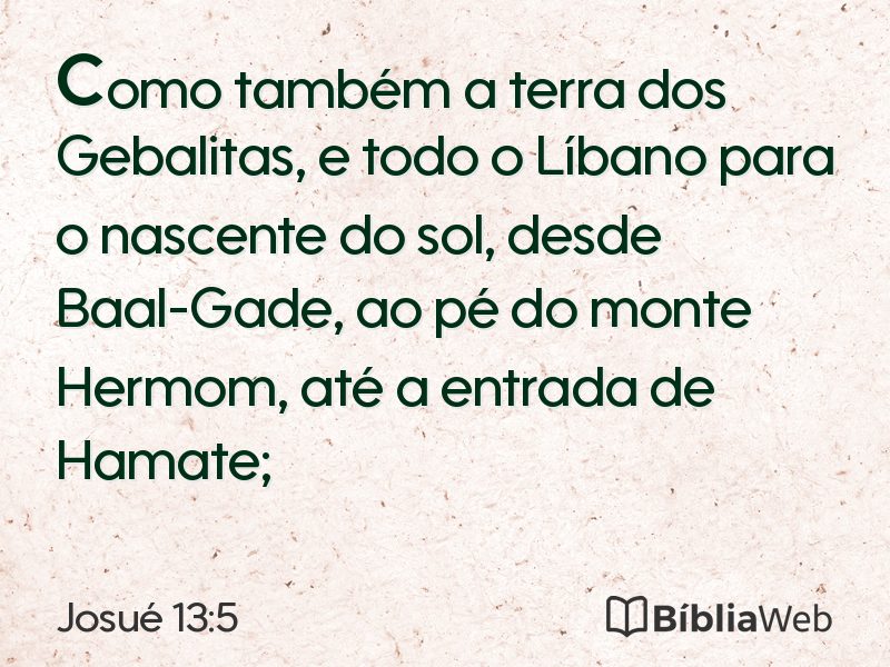 Josué 13:5 em imagem para compartilhar