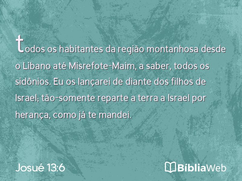 Josué 13:6 em imagem para compartilhar