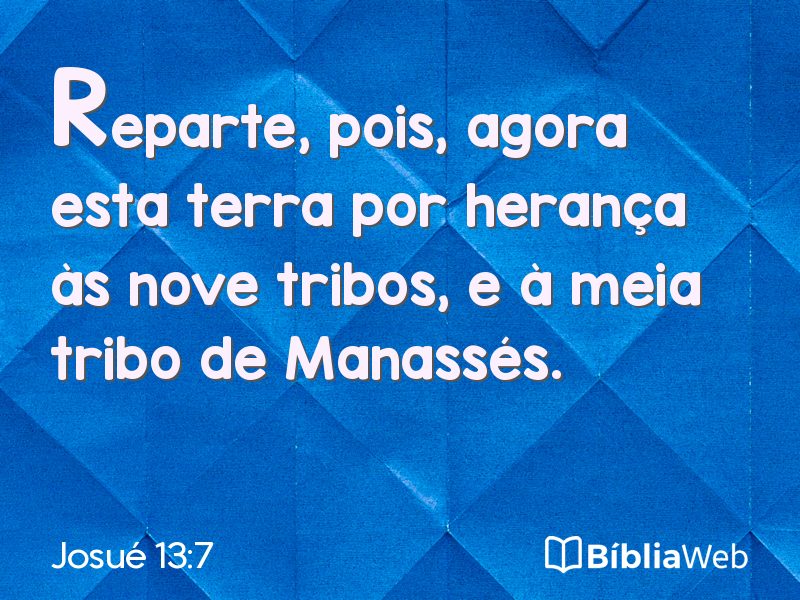 Josué 13:7 em imagem para compartilhar
