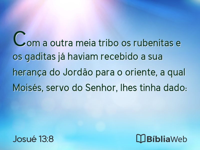 Josué 13:8 em imagem para compartilhar