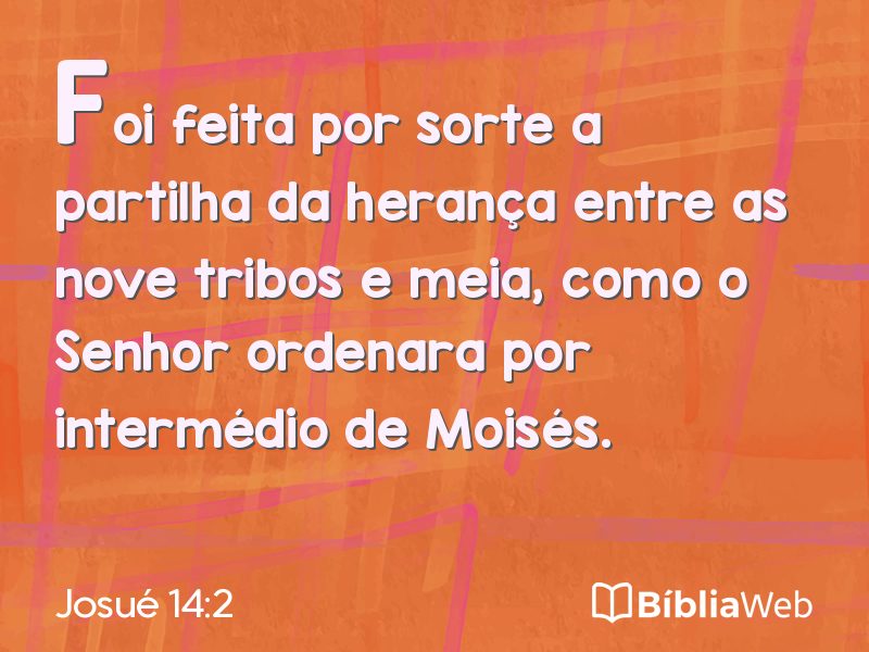 Josué 14:2 em imagem para compartilhar