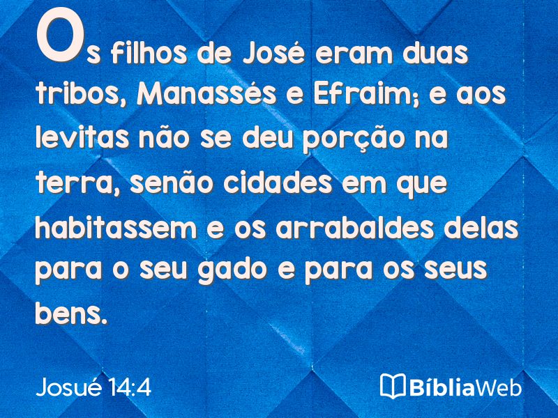 Josué 14:4 em imagem para compartilhar