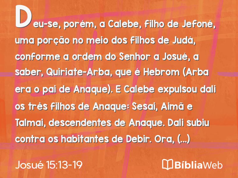 Josué 15:13-19 em imagem para compartilhar