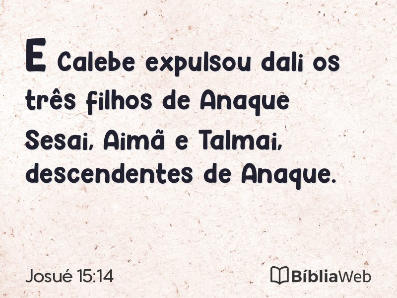 Josué 15:14 em imagem para compartilhar