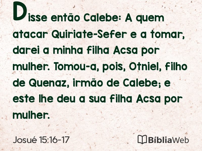 Josué 15:16-17 em imagem para compartilhar
