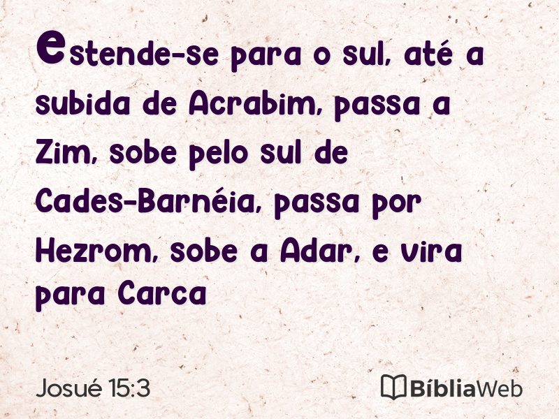 Josué 15:3 em imagem para compartilhar
