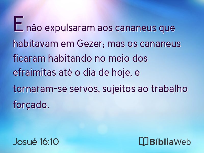Josué 16:10 em imagem para compartilhar