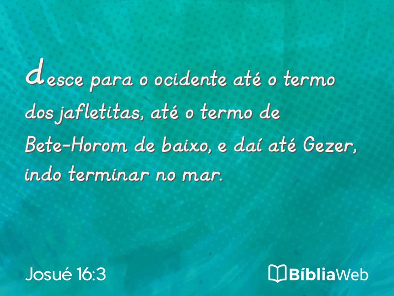 Josué 16:3 em imagem para compartilhar