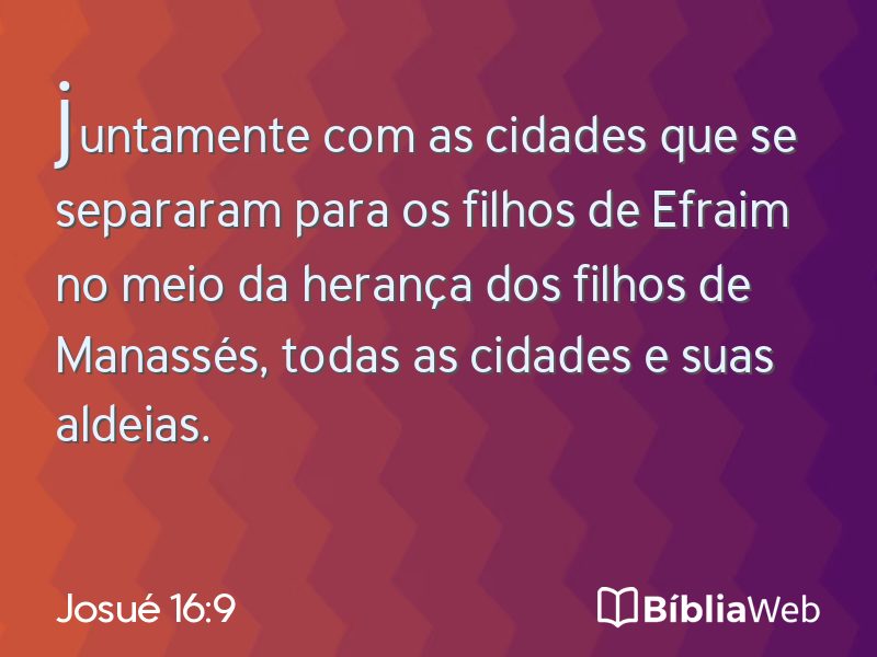Josué 16:9 em imagem para compartilhar
