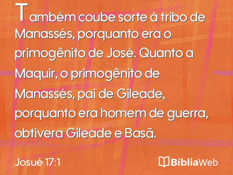 Josué 17:1 em imagem para compartilhar