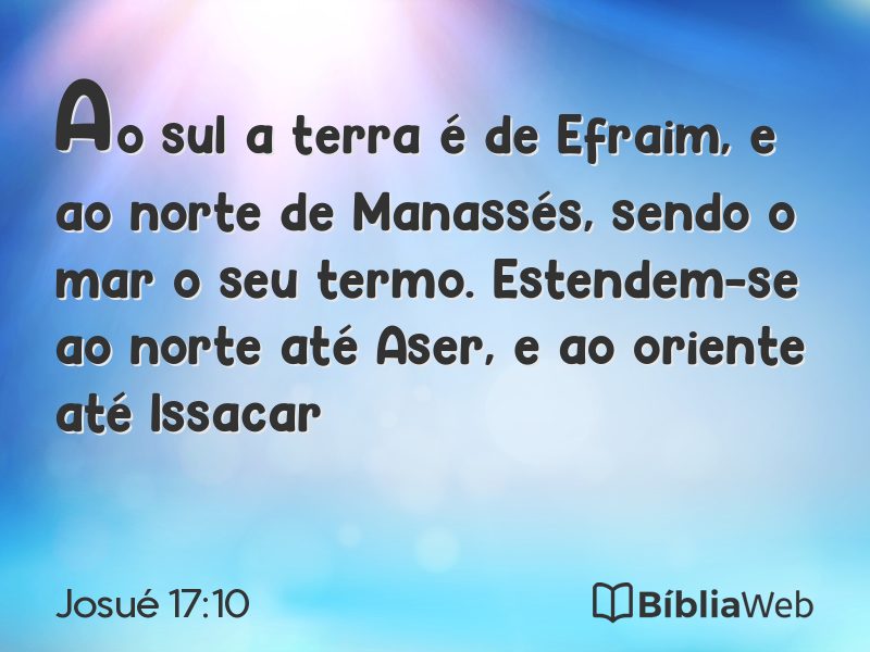 Josué 17:10 em imagem para compartilhar