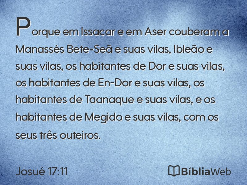 Josué 17:11 em imagem para compartilhar