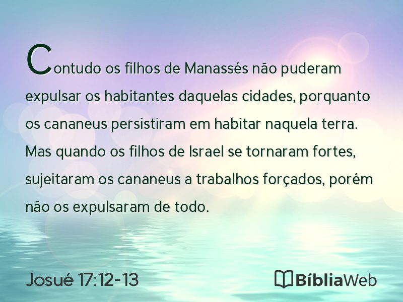 Josué 17:12-13 em imagem para compartilhar